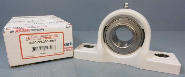 AMI Thermoplastic Pillow Block Bearing: MUCPPL206-19W, 1-3 16  Shaft Dia Online Sale