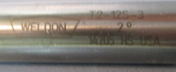 Lot of 2 Weldon Tapered End Mill:T2 12S-3,3 8 DIA,1 2 SHK,3FL,USA For Cheap - Image 5