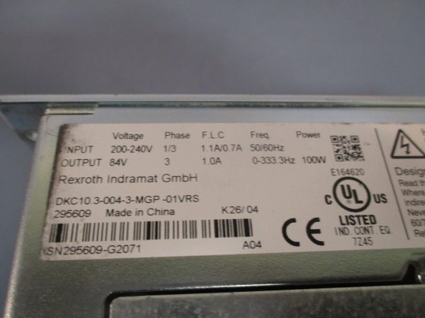 Rexroth Eco Drive Cs Controller DKC10.3-004-3-MGP-01VRS Sale - Image 3