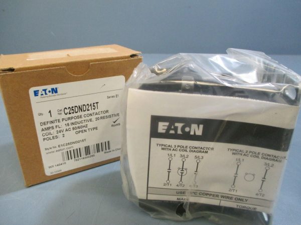 Eaton Definite Purpose Contactor 24V 50 60Hz Coil 2 Pole C25DND215T Fashion - Image 2