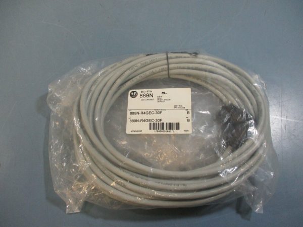 Allen-Bradley QD Cordset 889N-R4GEC-30F Ser. B 4Pin Mini Right Angle 30Ft New Sale - Image 3