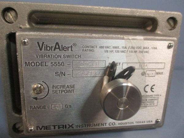METRIX Instrument Co.VibrAlert Vibrastion Switch Range 5 G s Model # 5550-011-01 Online Hot Sale - Image 2