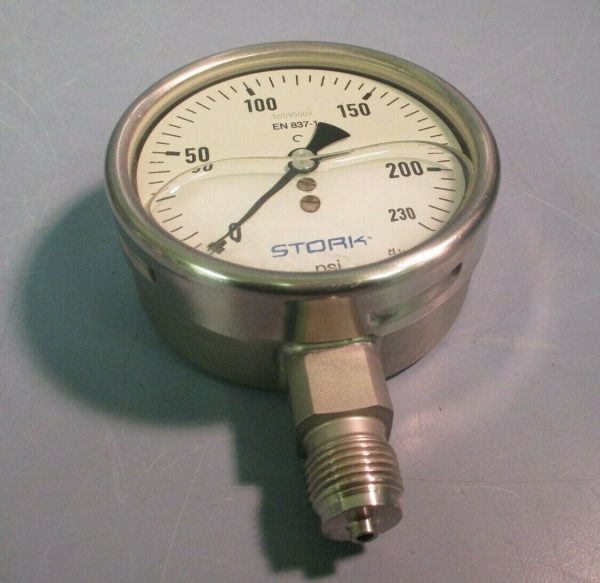 Stork Pressure Gauge 0-230 psi 50595004 EN 837-1 For Discount