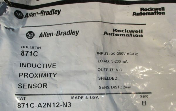 Allen Bradley 871C-A2N12-N3 Series B Inductive Proximity Sensor 2 mm Distance Online Sale - Image 2