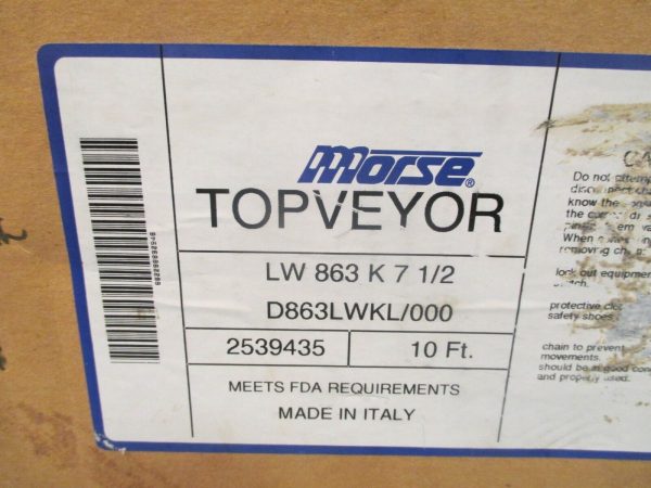 Morse Topveyor Conveyor Chain 10ft LW-863-K-7-1 2 on Sale - Image 2