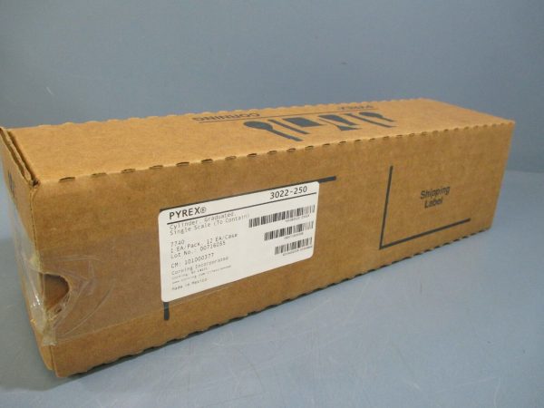 Corning Pyrex Glass 250mL Single ScaleTC Graduated Cylinder w  Hex Base 3022-250 Discount