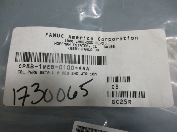 Fanuc CBL PWR8 BETA L 0 DEG SHD WTR 10M CP8B-1WEB-0100-AAA FACTORY SEALED Online now - Image 3