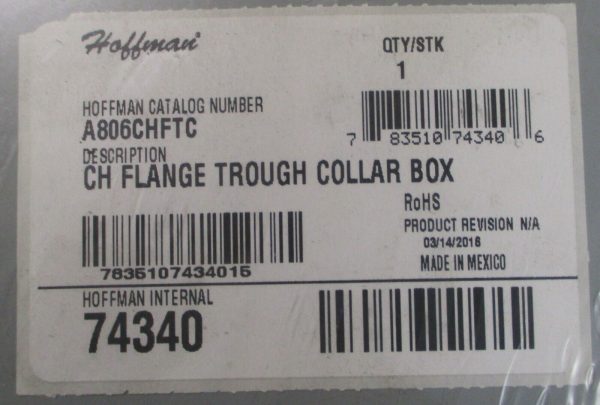 Hoffman A806CHFTC CH Flange Trough Collar Box 9-1 2  L x 6 -1 2  W x 5  H on Sale - Image 3