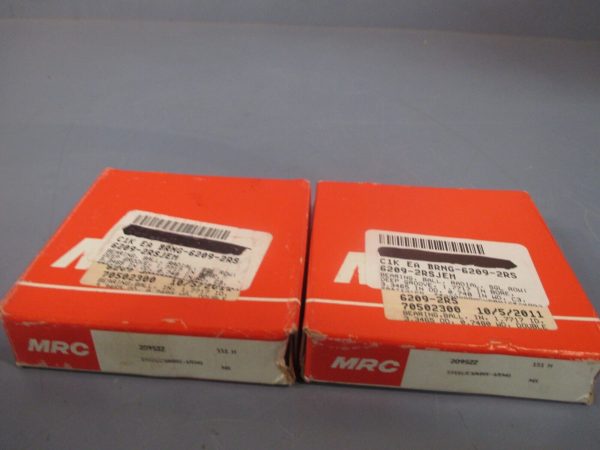 LOT OF 2 MRC Deep Groove Radial Ball Bearing, Single Row 209SZZ For Sale - Image 2