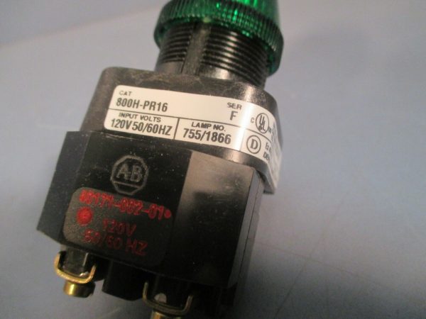 Allen-Bradley Bulletin 800H Green Pilot Light Ser. F 120V 800H-PR16G on Sale - Image 3