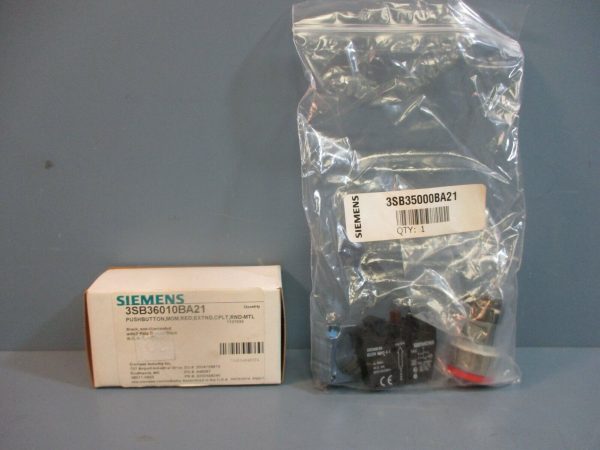 Siemens 3SB36010BA21 Red Push Button w 2 Pole Contact Block NEW For Cheap