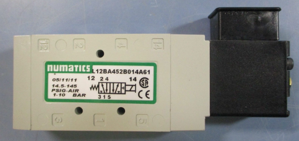 Numatics L12BA452B014A61 Solenoid Valve 14.5-145PSIG Air 24VDC 0.15A 226-749B Online now - Image 3