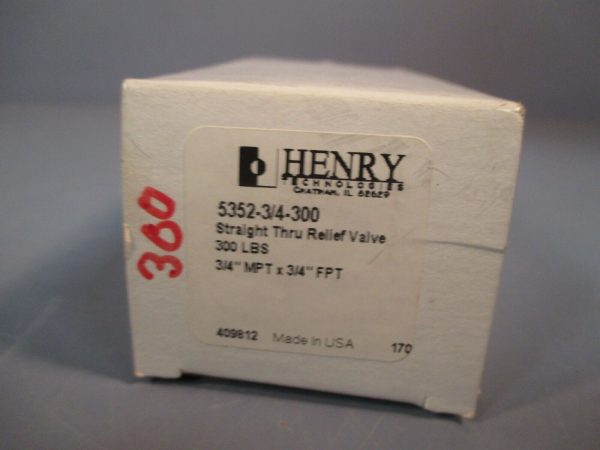 Henry Technologies Straight-Thru Relief Valve 5352-3 4-300 Sale - Image 3