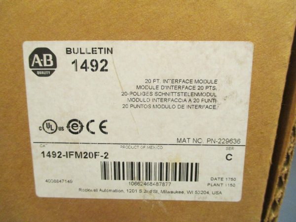 ALLEN BRADLEY 20 pt. INTERFACE MODULE SER. C 1492-IFM20F-2 on Sale - Image 2