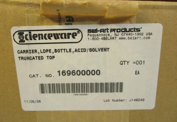 Bel-Art Scienceware 169600000 Truncated Top Acid Solvent Bottle Carrier 16960 Sale - Image 2