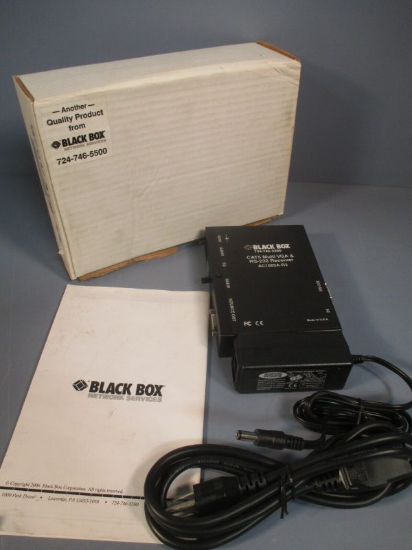BLACK BOX CAT5 MULTI VGA AUDIO SYSTEM EXTENDER TRANSMITTER RS-232 AC1005A-R2 Hot on Sale