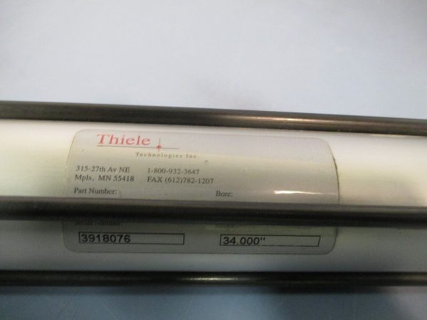 Thiele Air Cylinder 1-1 2 IN Bore 34 IN Stroke Ser# 3918076 143198 Online Sale - Image 2