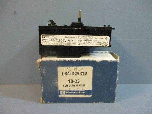 TELEMECANIQUE LR4-D25322 OVERLOAD RELAY 18-25AMP NON-DIFFERENTIEL NEW Sale