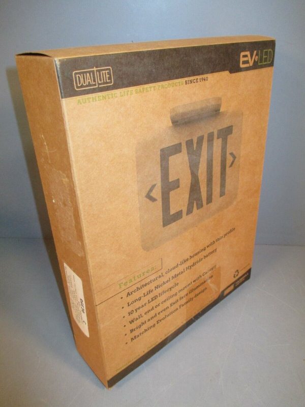 Hubbell Lighting Dual Lite LED Exit Sign Unit Color White Model: EVEURWE For Discount - Image 4