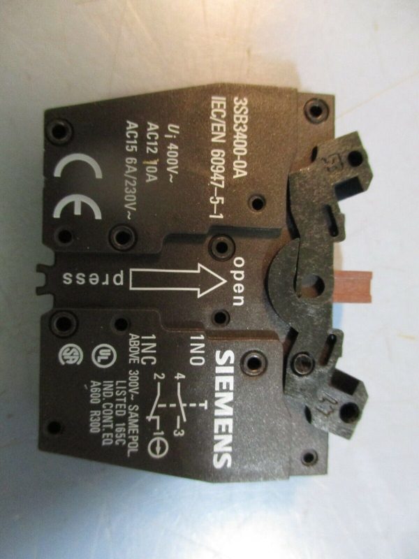 Siemens 3SB36010BA21 Red Push Button w 2 Pole Contact Block NEW For Cheap - Image 3