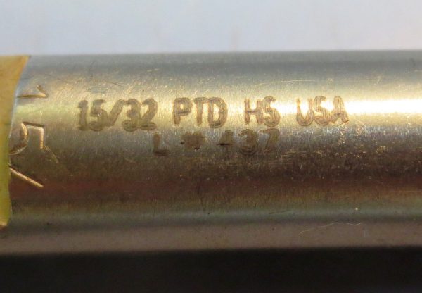 Lot of 2 PTD Flat Tip Twist Drills 15 32 x 5 3 4, 2 flute, HS, USA, 4 1 4  flute Online - Image 2