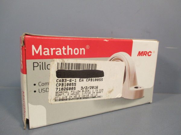 MRC Marathon 2-Holes Pillow Block 1   Stainless CPB100SS For Cheap - Image 2