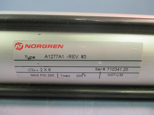 NORGREN PNEUMATIC CYLINDER PSI 250 REV #3 A1277A1 Hot on Sale - Image 3