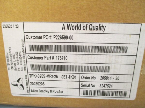 WITTENSTEIN ALPHA HYPOID RIGHT ANGLE GEARBOX TPK+025S-MF2-25-OE1-1K01 For Discount - Image 4