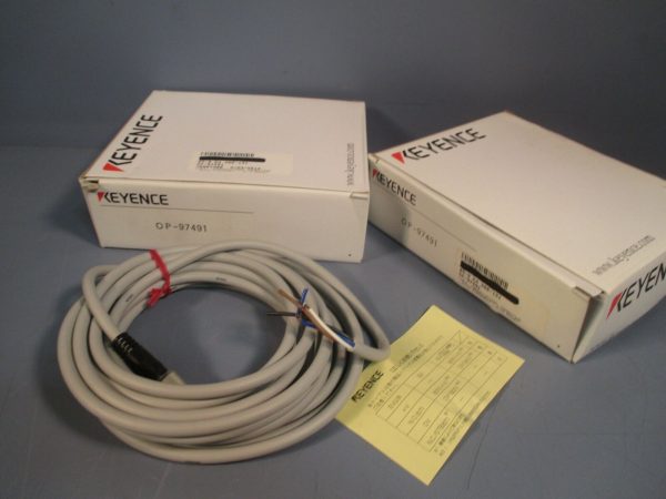 Keyence Connector Cable 4 Wire M12 Socket (Lot of 2) OP-97491 on Sale