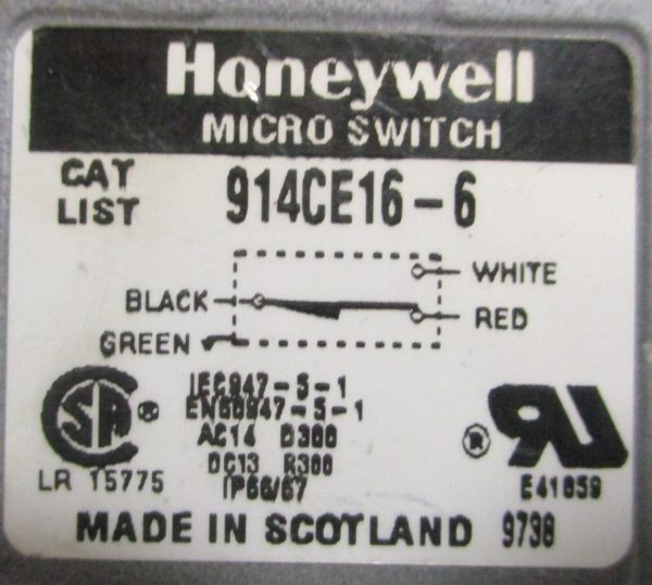 Honeywell Microswitch 914CE16-6 Miniature Limit Switch 5A 250V 6  Cable Sale - Image 4