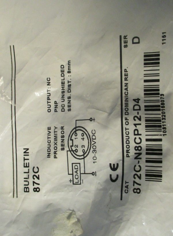 Allen Bradley 872C-N8CP12-D4 Series D Inductive Proximity Sensor 8 mm Distance Online - Image 2