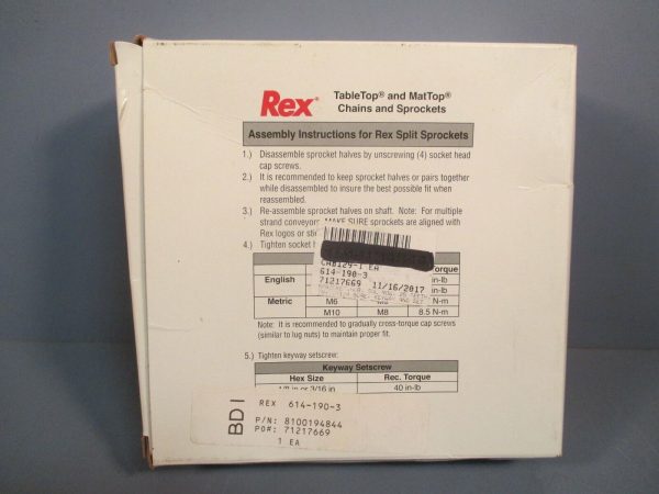 REXNORD 10019774 SPROCKET NS8500-25T_1-1-1 4IN_1KW1SS_PA For Discount - Image 2