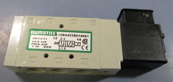 Numatics L12BA452B014A61 Solenoid Valve 14.5-145PSIG Air 24VDC 0.15A 226-749B Online now - Image 2