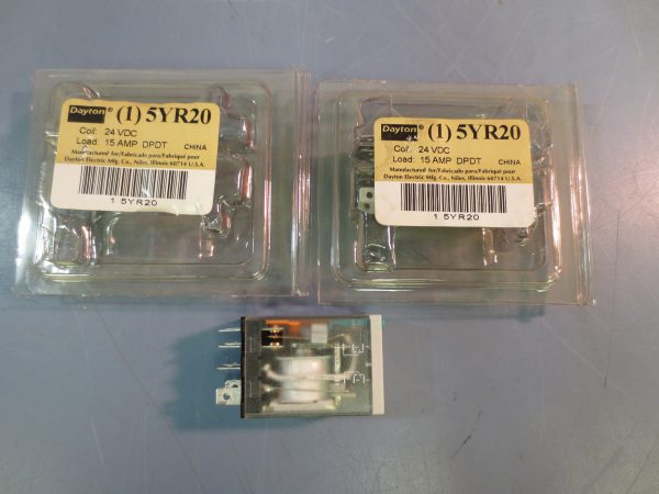 BNIB Lot of 2 Dayton 5YR20N Relay 24VDC 15A DPDT w  LED Online Sale