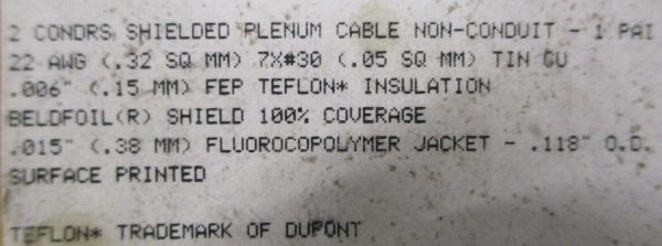 Belden 87761 Shielded Plenum Cable 22AWG E108998 Non-Conduit Approx. 150  Cheap - Image 3