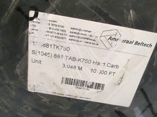 Ammeraal Beltech Table Top Conveyor Chain Side Flex 10FT S881TABK750 Hard Carb Supply - Image 2