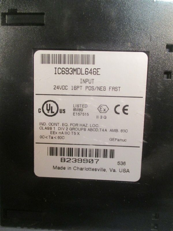 GEFanuc INPUT MODULE 24 VDC 16PT POS NEG FAST IC693MDL646E Fashion - Image 2