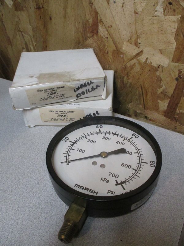 Lot of 2 Marsh Instrument Company Gauge 1 4 NPT, 0 100 PSI J9048 Online Hot Sale