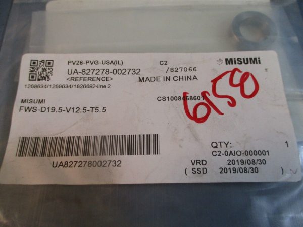 Misumi FWS-D19.5-V12.5-T5.5 Stepped Spacer NEW Sale - Image 3