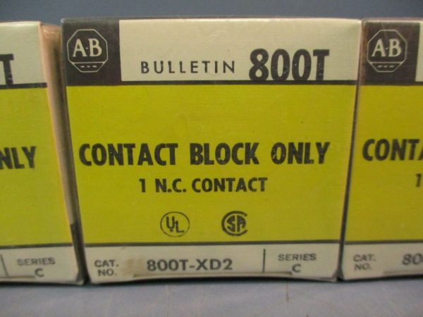 Allen-Bradley N.C. Contact Block 800T-XD2 Ser. C NEW LOT OF FIVE on Sale - Image 3